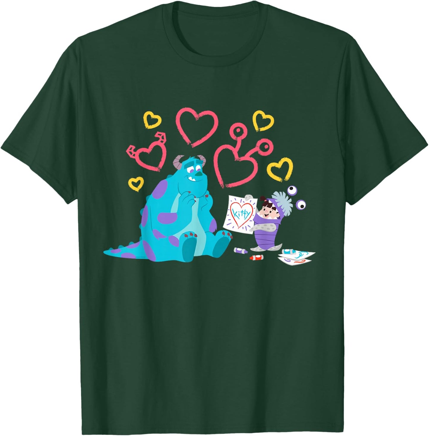 Disney and Pixar’s Monsters, Inc. Sulley Boo Kitty Hearts T-Shirt - T-Shirt | Forest
