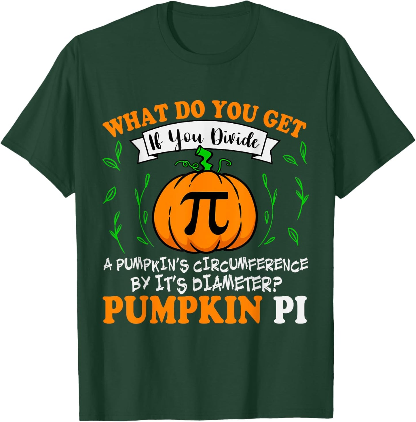 Pumpkin Pi Funny Halloween Thanksgiving Pie Math Pi Day T-Shirt - T-Shirt | Forest