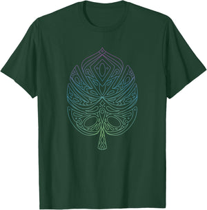 Spiritual Monstera Yoga Meditation Monstera Leaf T-Shirt - T-Shirt | Forest