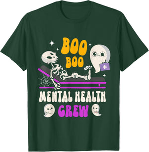 Mental Health Nurse Psych Boo Boo Crew Nursing Halloween T-Shirt - T-Shirt | Forest