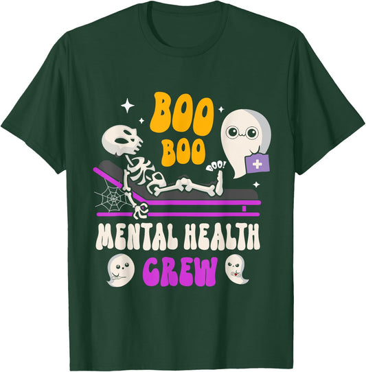 Mental Health Nurse Psych Boo Boo Crew Nursing Halloween T-Shirt - T-Shirt | Forest