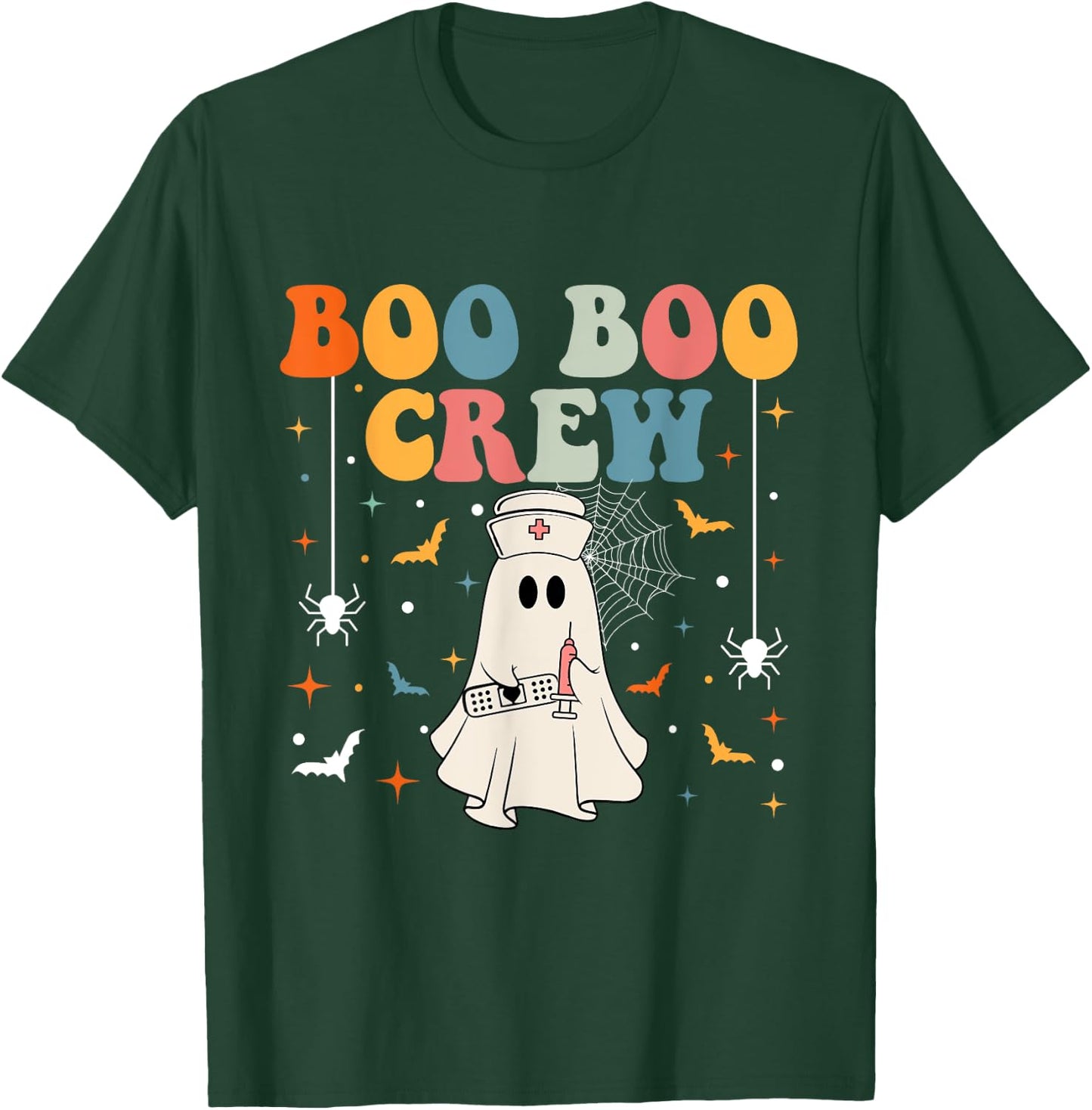Groovy Boo Boo Crew For CNA ER RN LPN Funny Halloween Nurse T-Shirt - T-Shirt | Forest