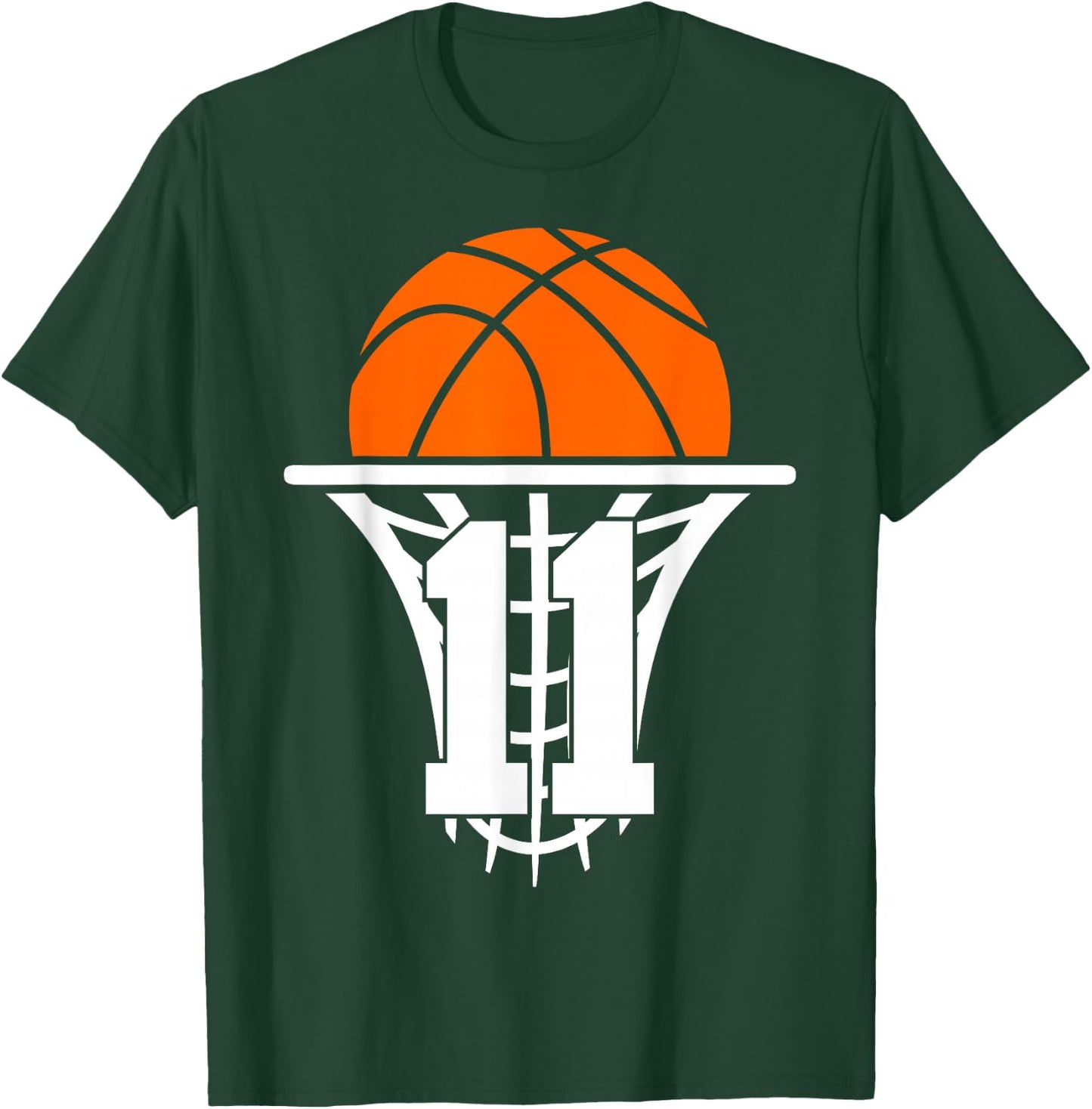 11 Years Basketball 11th Birthday T-Shirt - T-Shirt | Forest