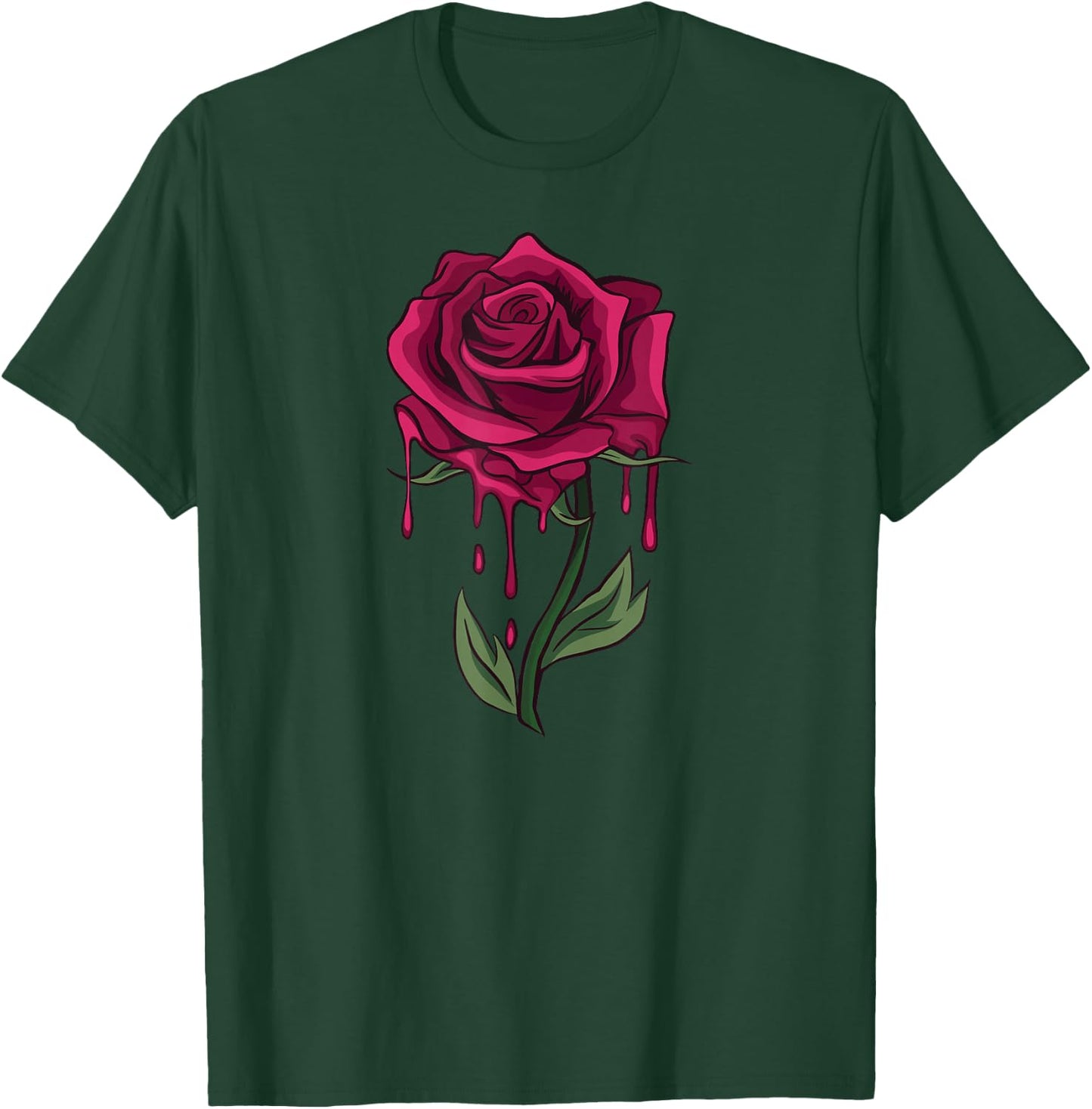 Bleeding Rose Tattoo Style Bleeding Rose T-Shirt - T-Shirt | Forest