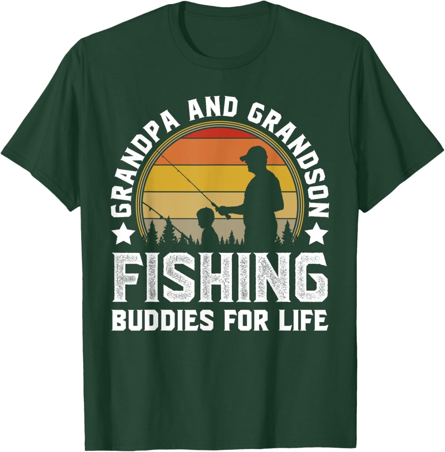Grandpa and Grandson Fishing Buddies for Life - Matching T-Shirt - T-Shirt | Forest