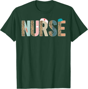 Nurse - Nurse Life, Nurse's Day, Week, Leopard Scrubs Print T-Shirt - T-Shirt | Forest