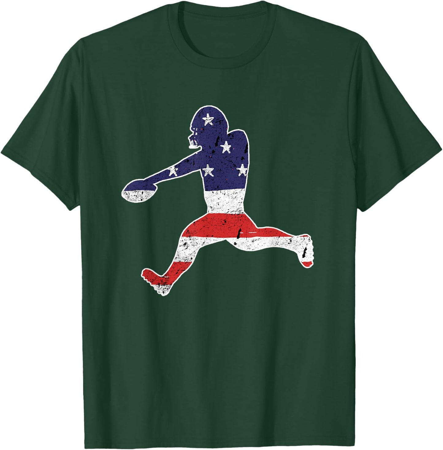 Football Player Vintage Football Punter Flag T-Shirt - T-Shirt | Forest
