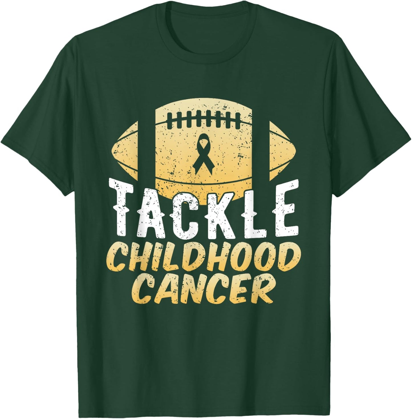Childhood Cancer Awareness Tackle Childhood Cancer Football T-Shirt - T-Shirt | Forest