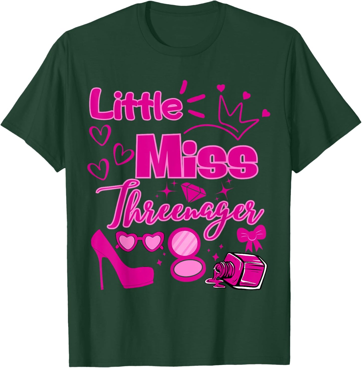 Miss Threenager 13 Birthday Girls Salon SPA Makeup Party T-Shirt - T-Shirt | Forest