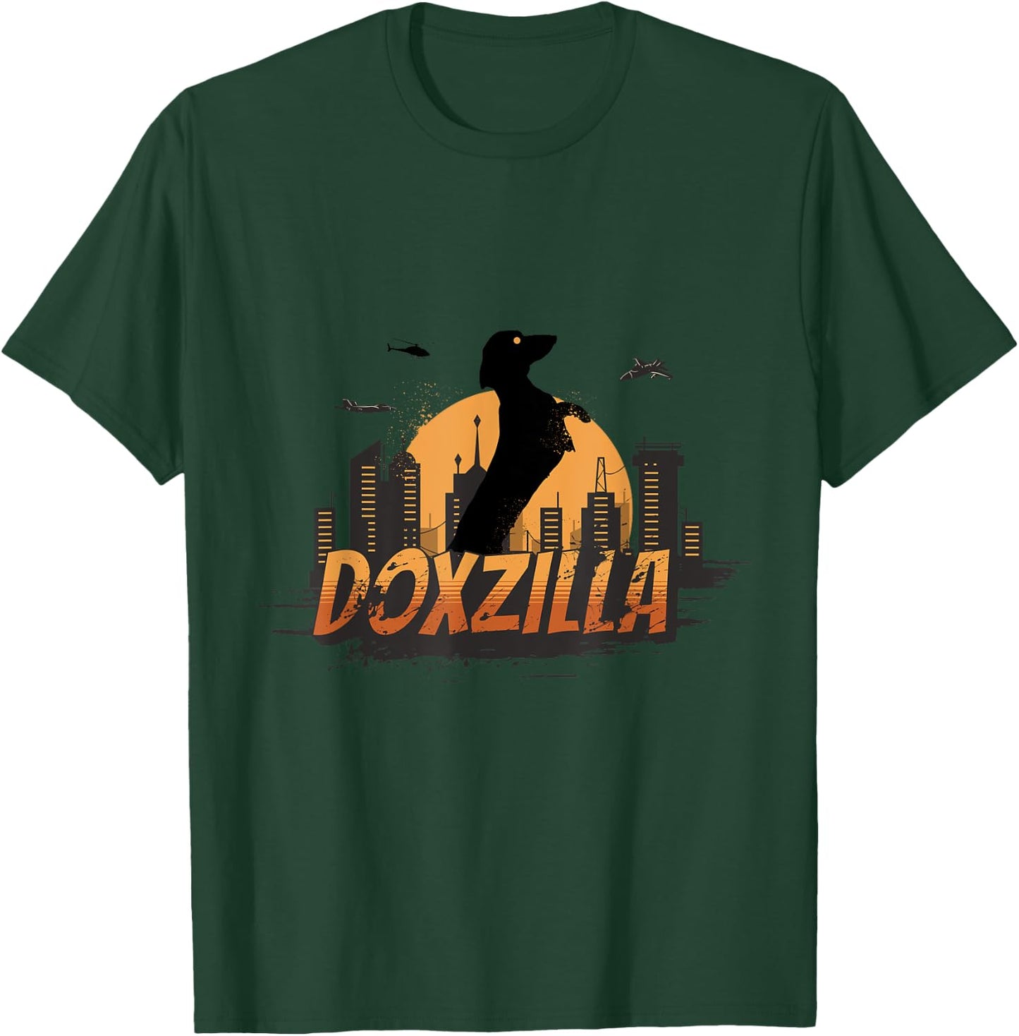 Doxzilla Funny Wiener Dog Dachshund Zilla Monster Funny Women Kids T-Shirt - T-Shirt | Forest