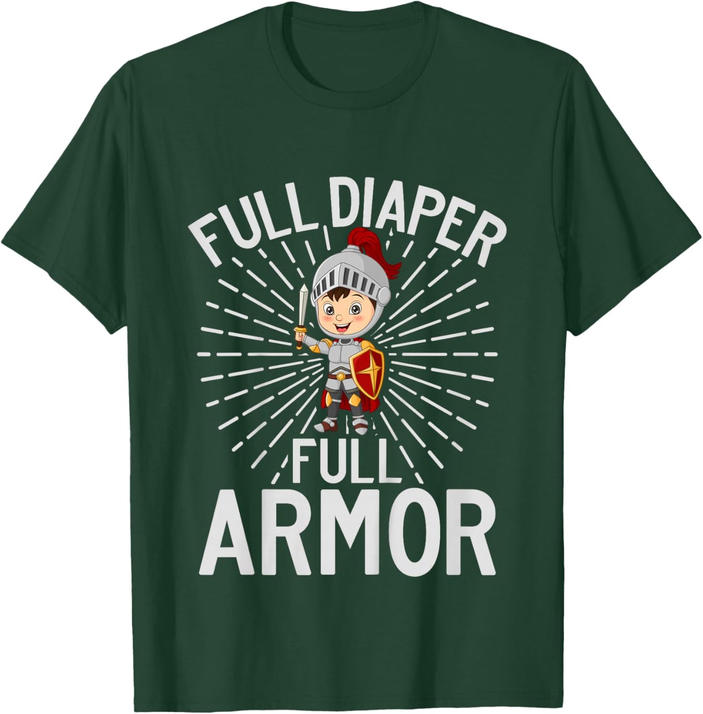 Kids Full Diaper Full Armor Knight T-Shirt - T-Shirt | Forest
