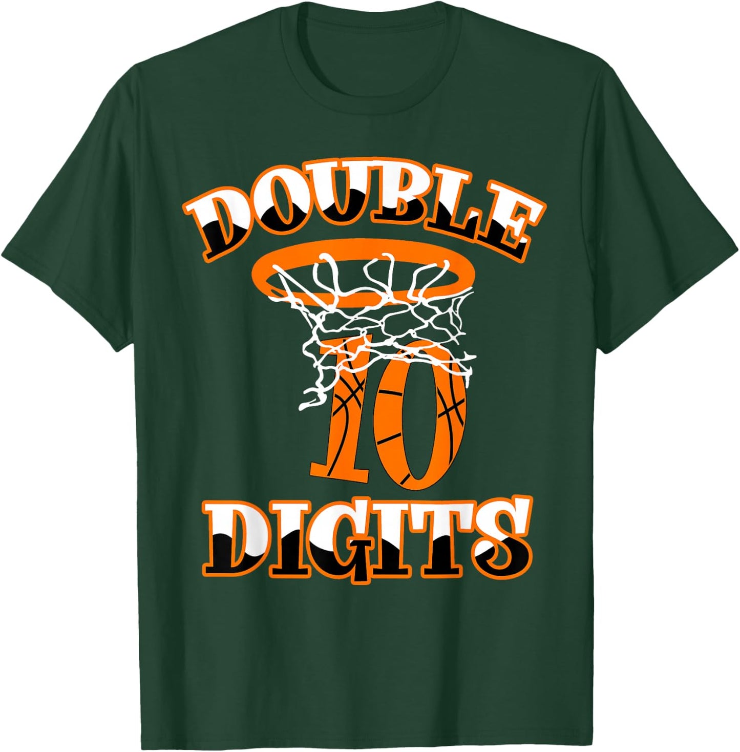 Double Digits Birthday Decorations Boy 10 Basketball 10th T-Shirt - T-Shirt | Forest