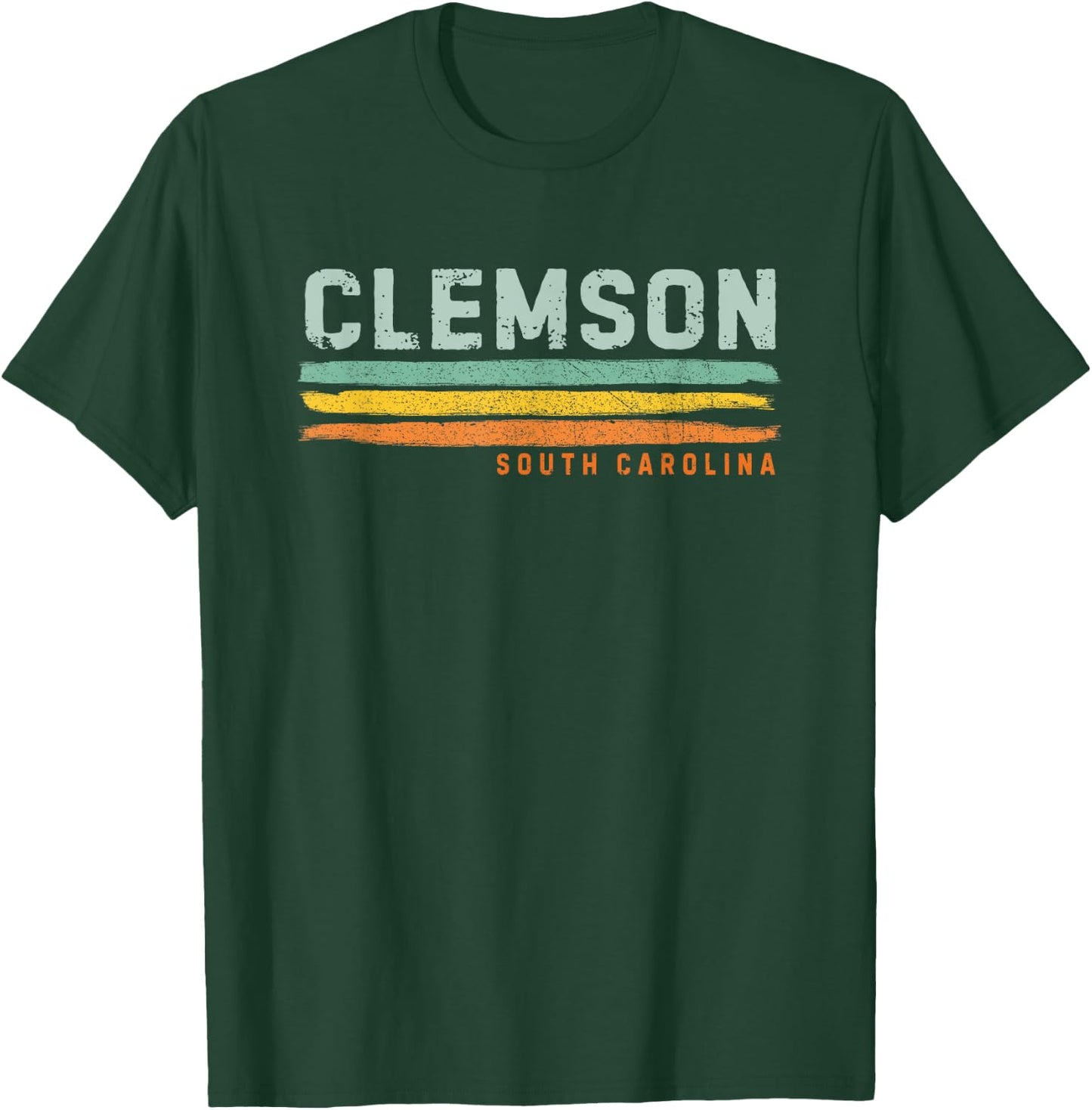 Vintage Stripes Clemson SC T-Shirt - T-Shirt | Forest