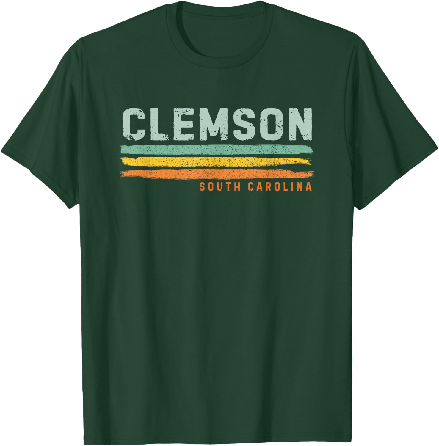 Vintage Stripes Clemson SC T-Shirt - T-Shirt | Forest