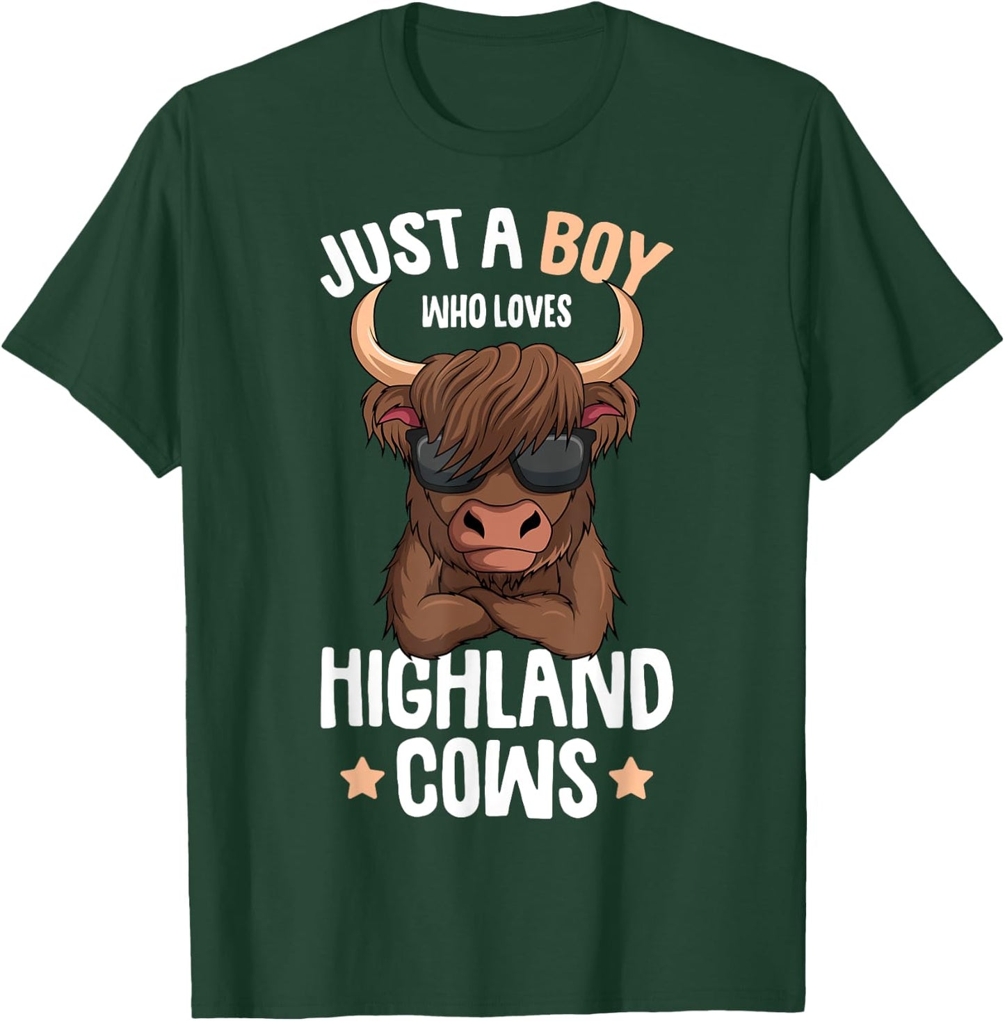 Just A Boy Who Loves Highland Cows Kids T-Shirt - T-Shirt | Forest