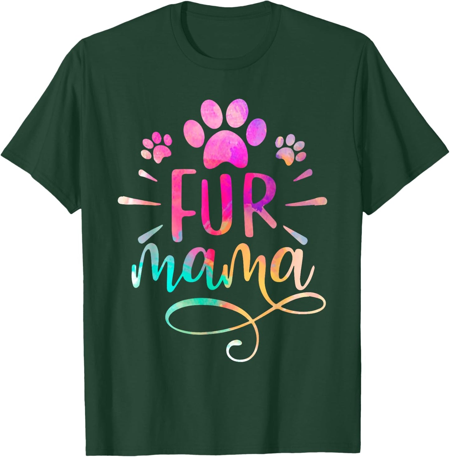 Fur Mama Women Cat and Dog Owner Cat mom dog mom T-Shirt - T-Shirt | Forest