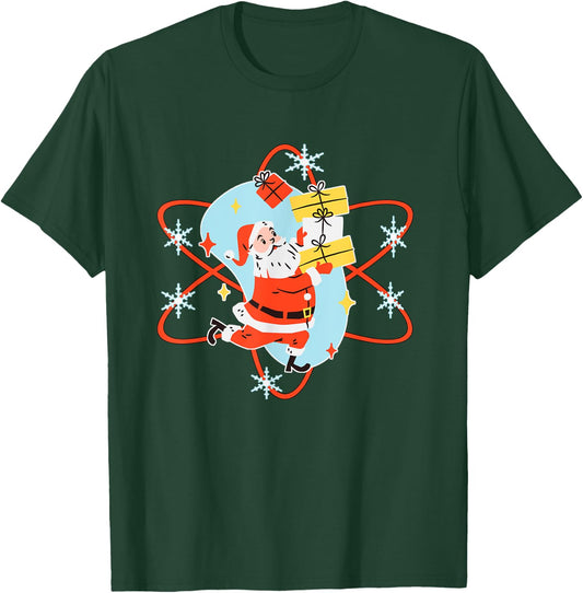 Retro Christmas Mid Century Modern Atomic Santa Claus T-Shirt - T-Shirt | Forest