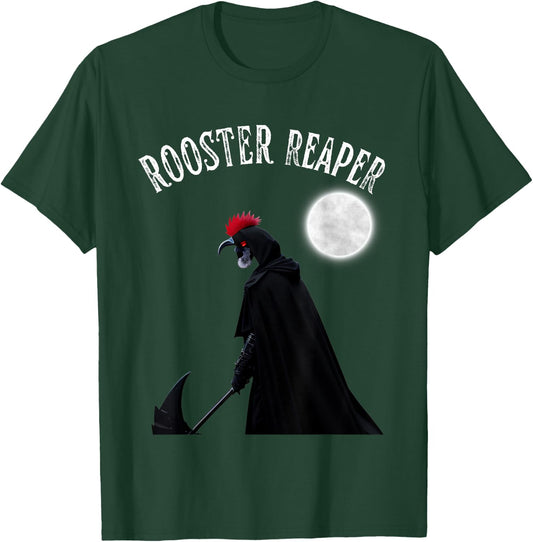 Halloween Scary Chicken Rooster Reaper Goth Farmer T-Shirt - T-Shirt | Forest