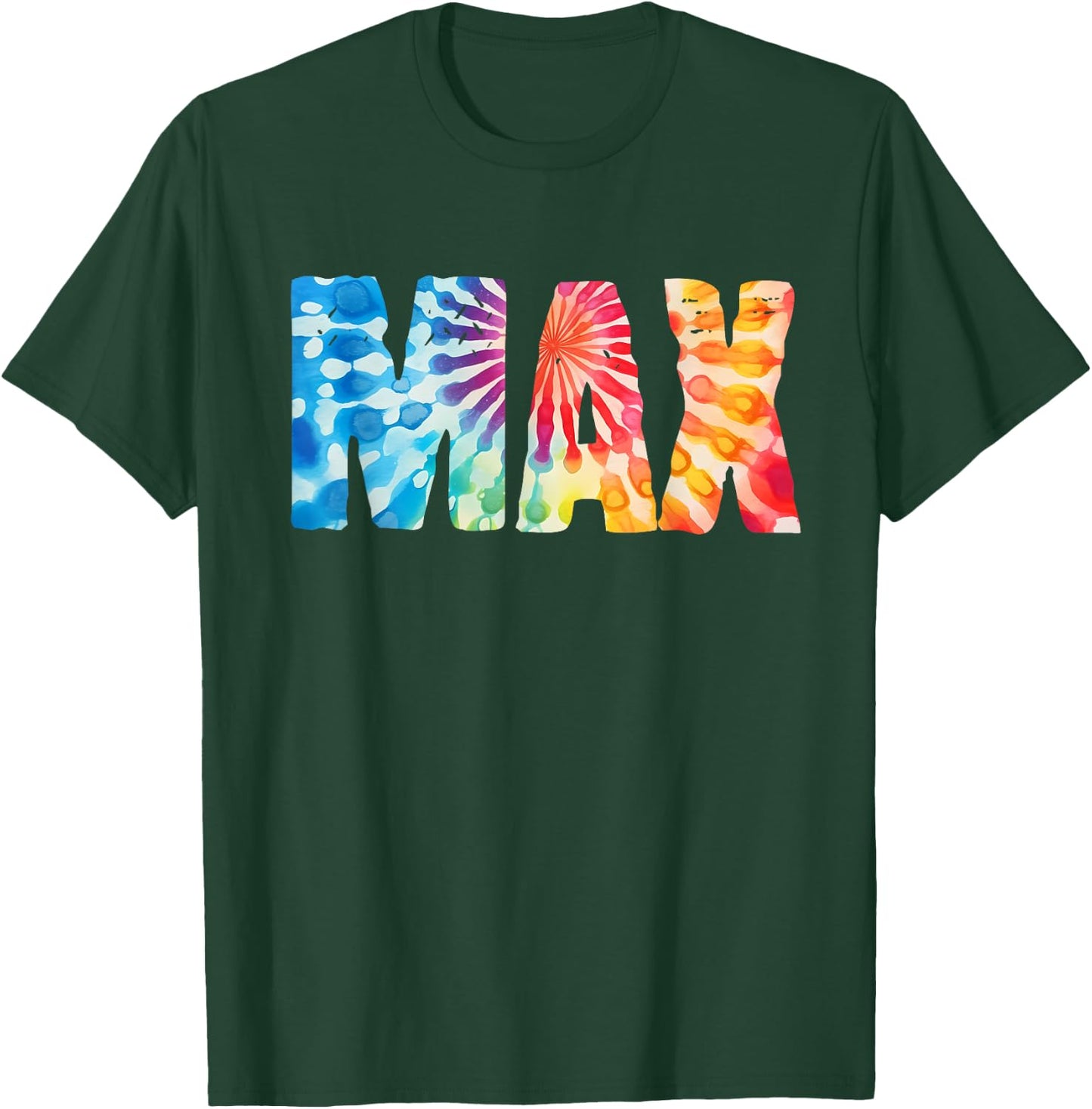 Max Tie Dye Color Burst Name T-Shirt - T-Shirt | Forest