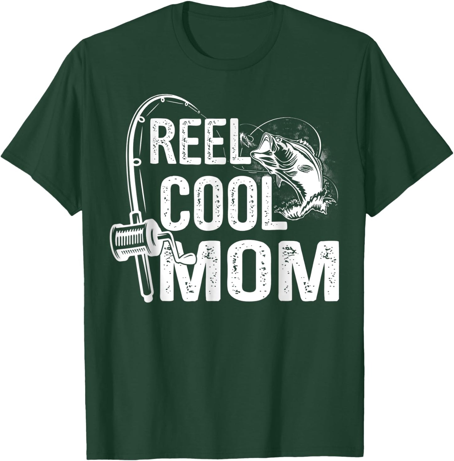 Reel Cool Mom Fisherwoman Fishing Lover For Mother's Day T-Shirt - T-Shirt | Forest
