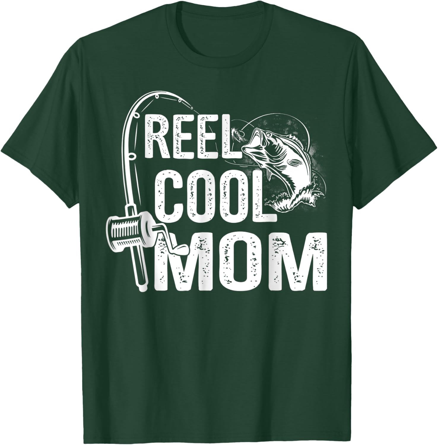 Reel Cool Mom Fisherwoman Fishing Lover For Mother's Day T-Shirt - T-Shirt | Forest