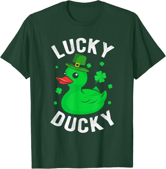 Lucky Ducky Clover St Patrick's Day Beer Ireland Irish T-Shirt - T-Shirt | Forest