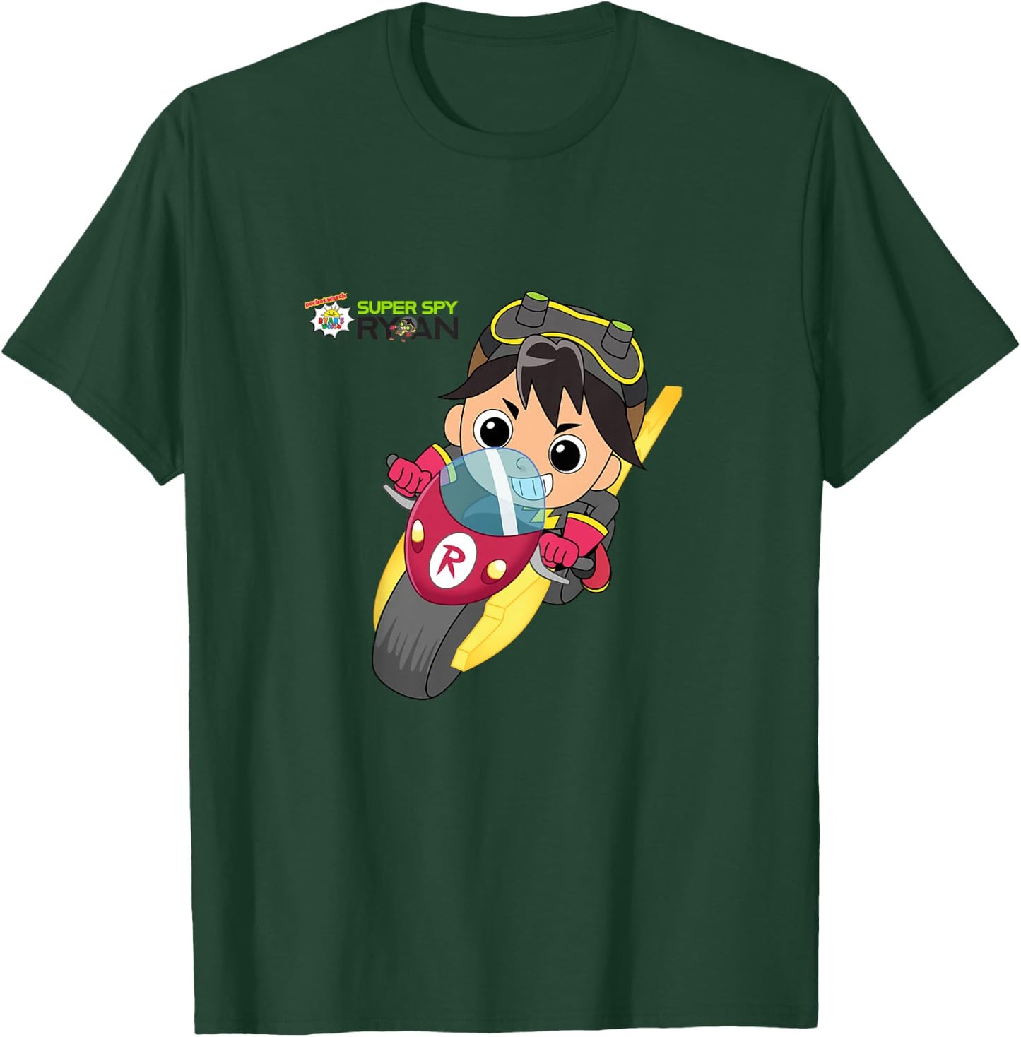 Ryan's World Super Spy Ryan Motorcycle T-Shirt - T-Shirt | Forest