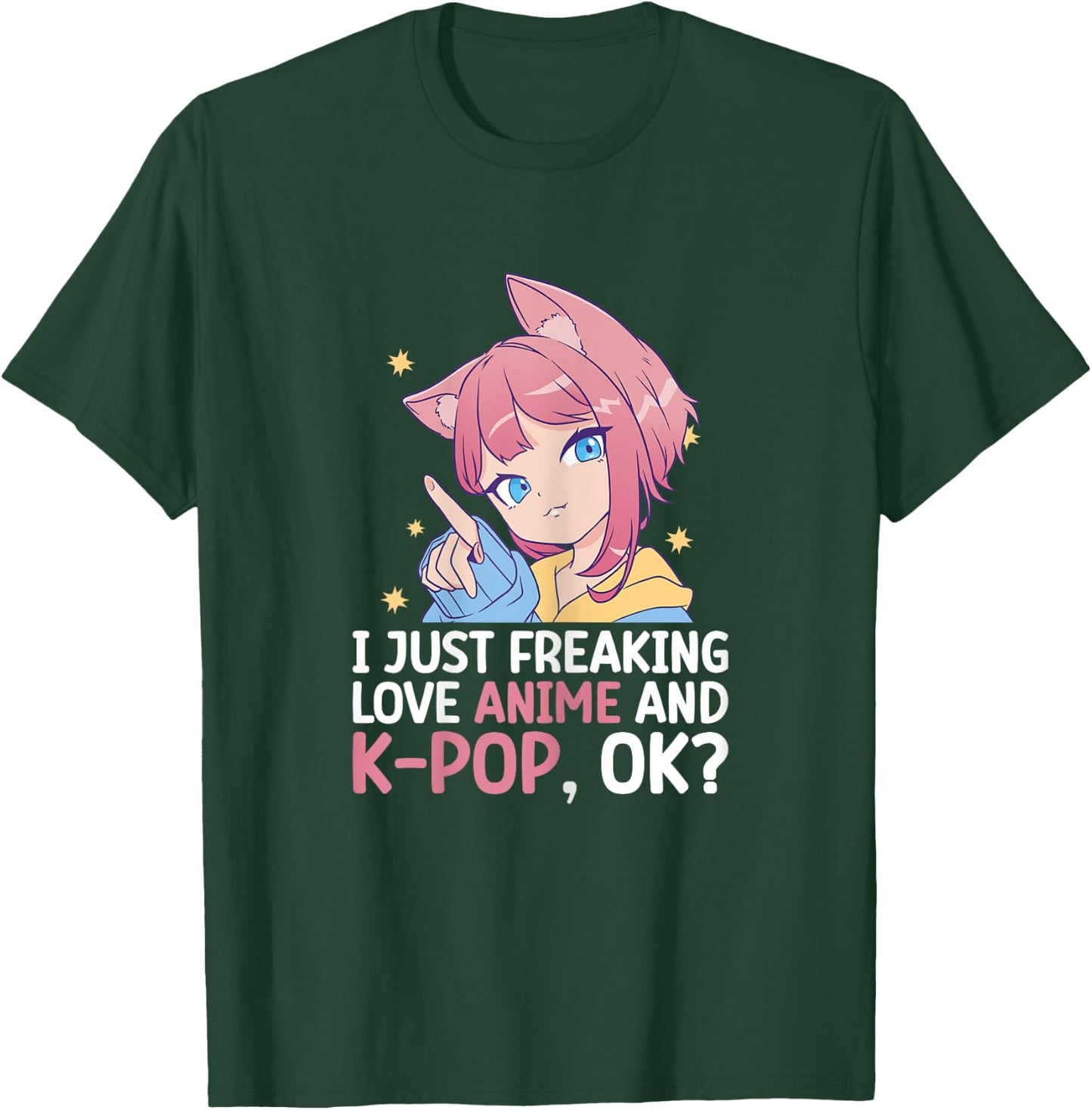 I Just Freaking Love Anime And K-Pop Kdrama Kpop Teen Girl T-Shirt - T-Shirt | Forest