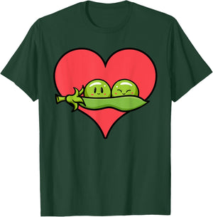 Pea Heart Vegetarian Seed Pod Flowering Plant Vegans T-Shirt - T-Shirt | Forest