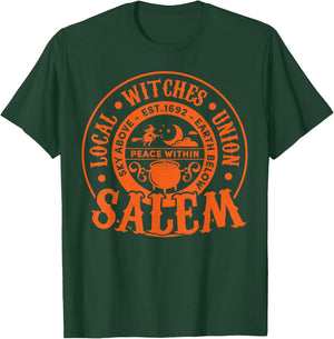 Salem Local Witches Union Sky Above Earth Est 1692 Halloween T-Shirt - T-Shirt | Forest