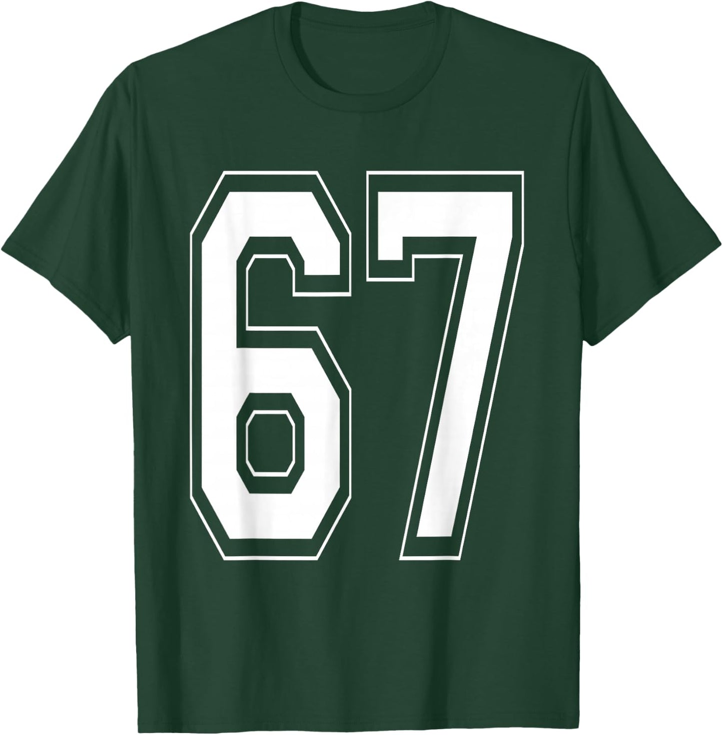 Number 67 Baseball Football Soccer Numbered Jersey T-Shirt - T-Shirt | Forest