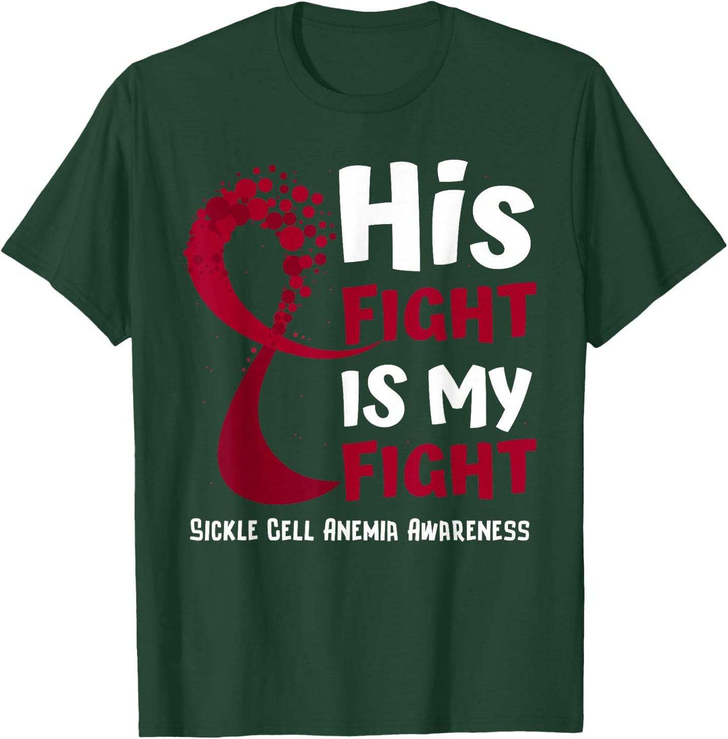 Sickle Cell Anemia Awareness Burgundy Ribbon Family Fighter T-Shirt - T-Shirt | Forest