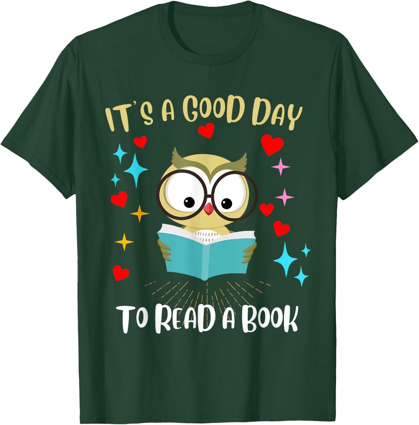 It's a Good Day to Read a Book - Owl Bird Reading Funny T-Shirt - T-Shirt | Forest