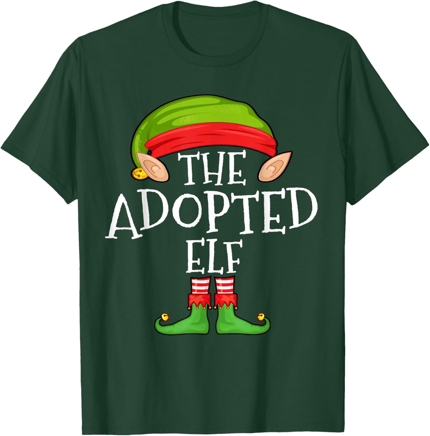 Xmas Adopted Elf Matching Shirt, Men Christmas Family Elf T-Shirt - T-Shirt | Forest