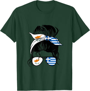 Half Cypriot half Greek Roots Cyprus and Greece Heritage T-Shirt - T-Shirt | Forest