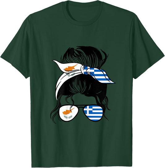 Half Cypriot half Greek Roots Cyprus and Greece Heritage T-Shirt - T-Shirt | Forest