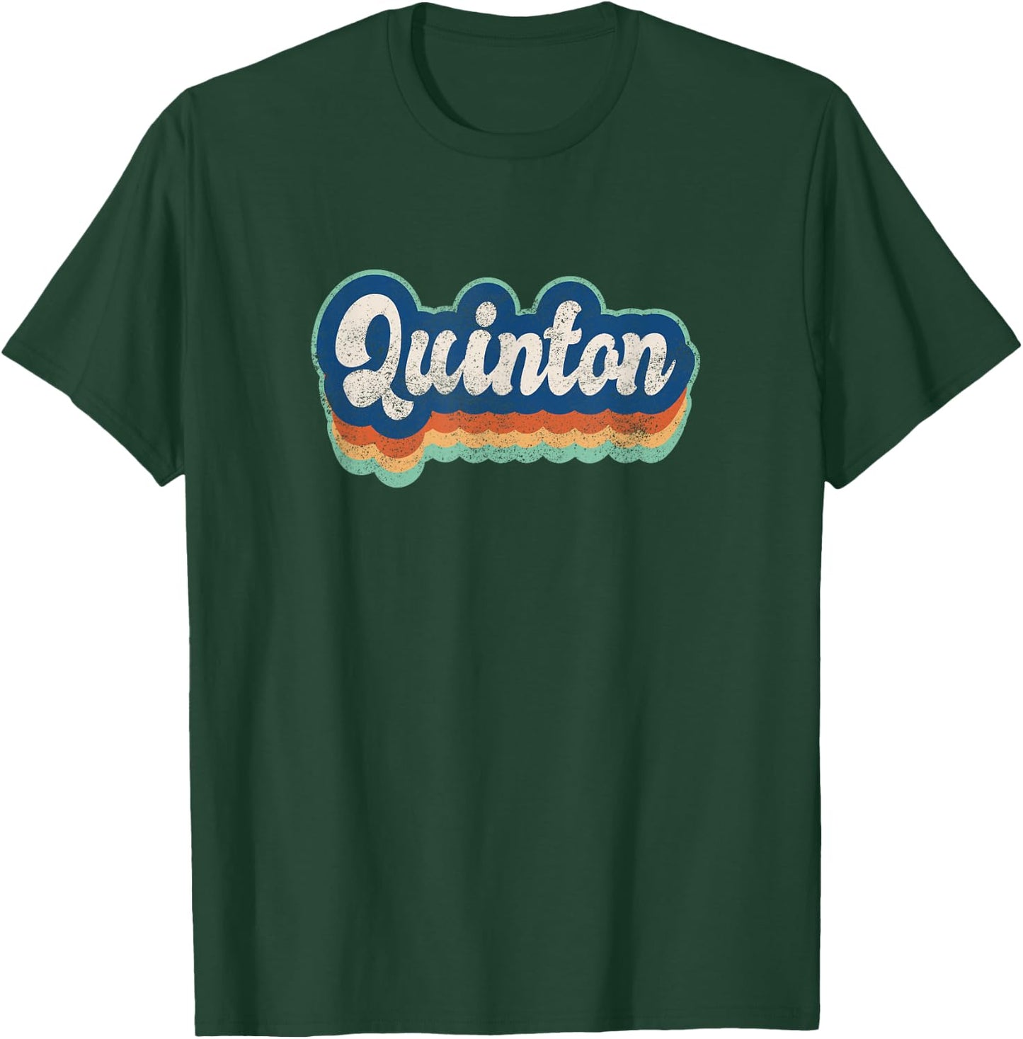 Quinton First Name Boy Vintage Style 70s 80s Personalized T-Shirt - T-Shirt | Forest
