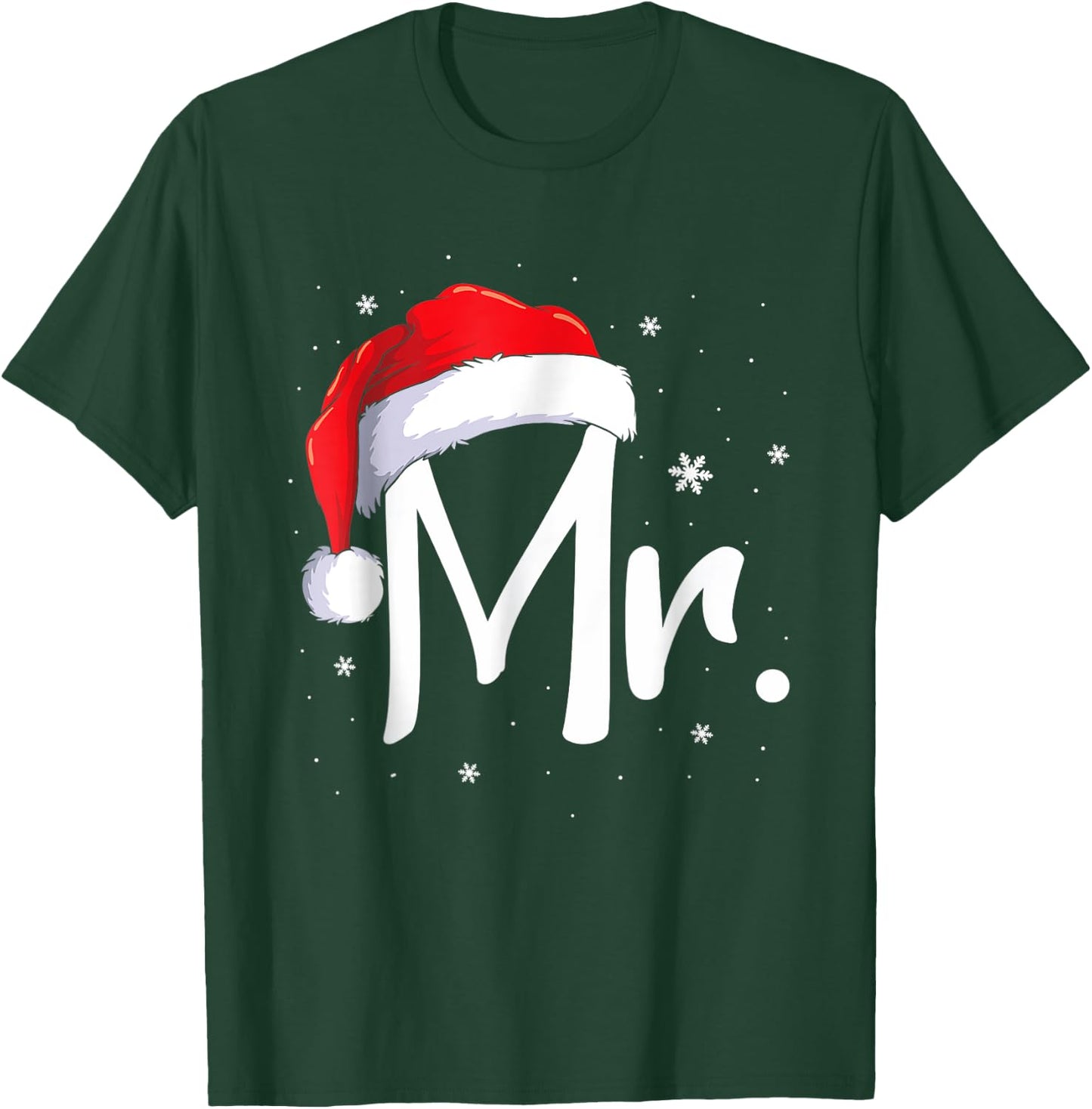 Mr and Mrs Claus Couples Matching Christmas Pajamas Santa T-Shirt - T-Shirt | Forest