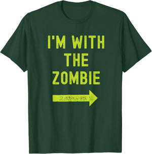 Funny I'm with the Zombie Easy Couples Halloween Costume T-Shirt - T-Shirt | Forest