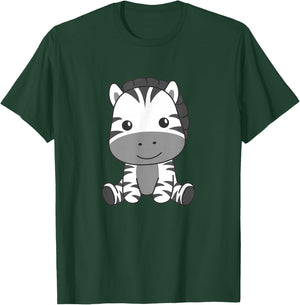 Zebra Cute Animals for Children Manga Zebra T-Shirt - T-Shirt | Forest