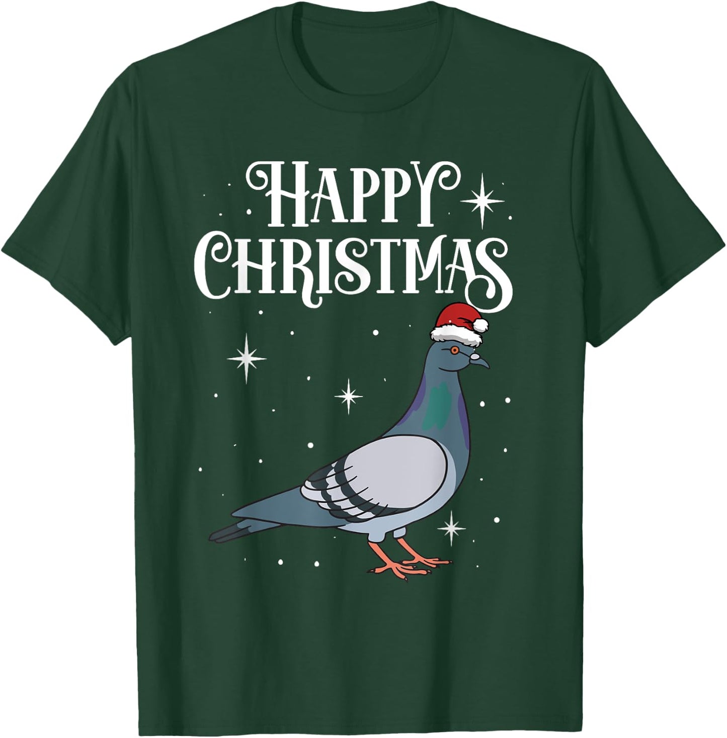 Happy Christmas Santa Hat Pigeon Breeders Birding T-Shirt - T-Shirt | Forest