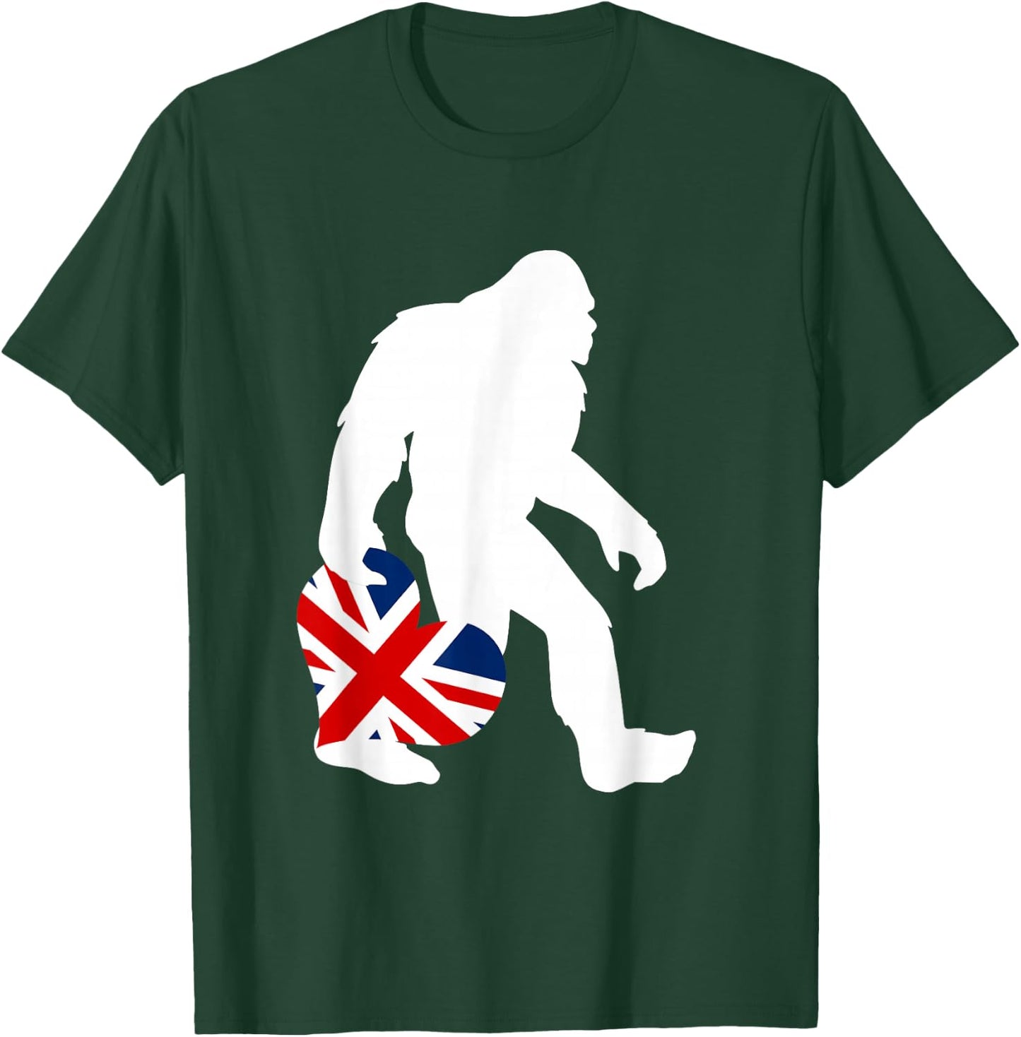 Funny British Bigfoot United Kingdom Flag T-Shirt - T-Shirt | Forest