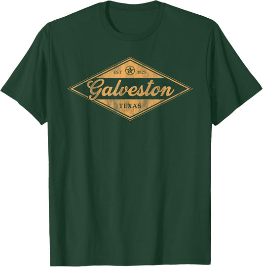 Retro Galveston Texas Est 1825 Vintage Souvenir T-Shirt - T-Shirt | Forest