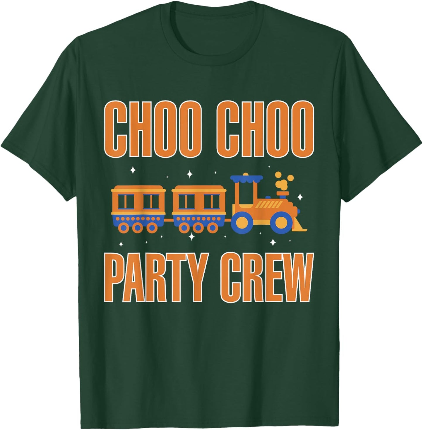 Choo Choo Party Crew Railway Train Birthday T-Shirt - T-Shirt | Forest