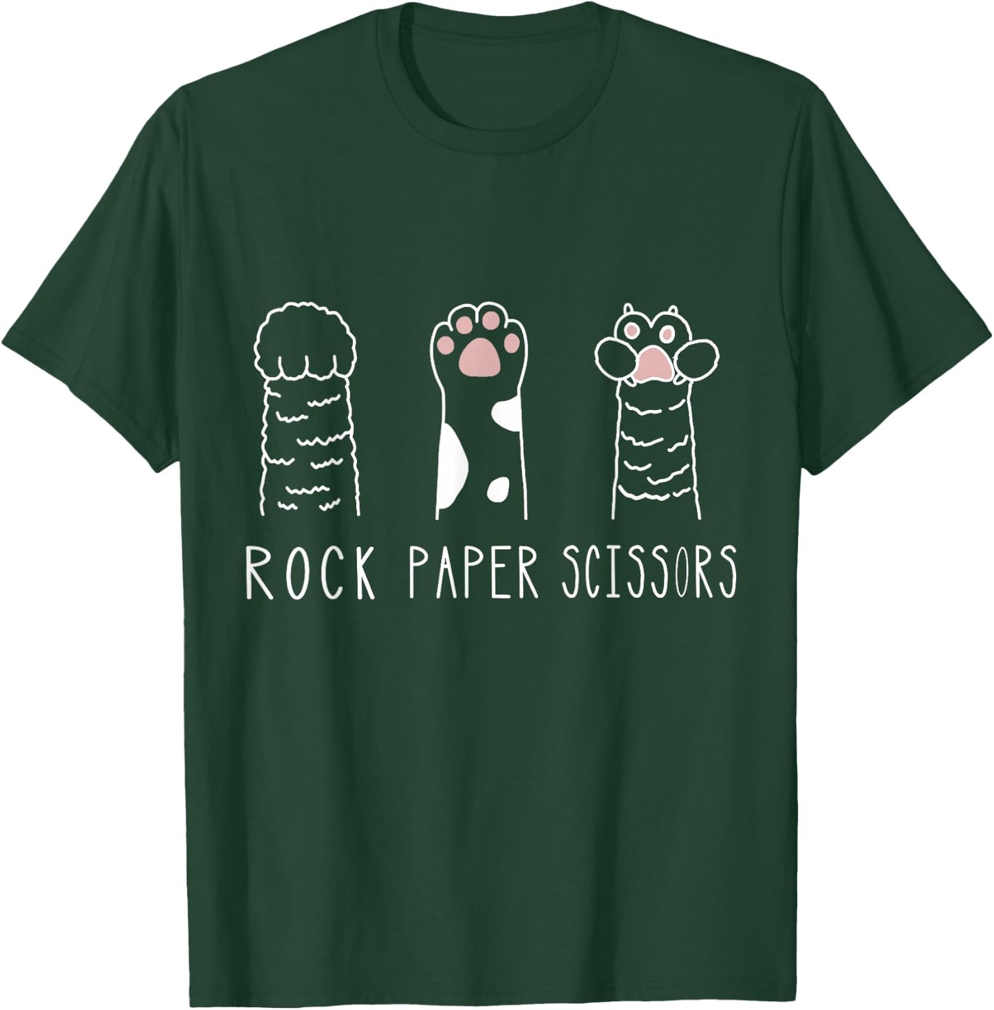 Rock Paper Scissors Cat Paw Hand Game T-Shirt - T-Shirt | Forest