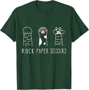 Rock Paper Scissors Cat Paw Hand Game T-Shirt - T-Shirt | Forest