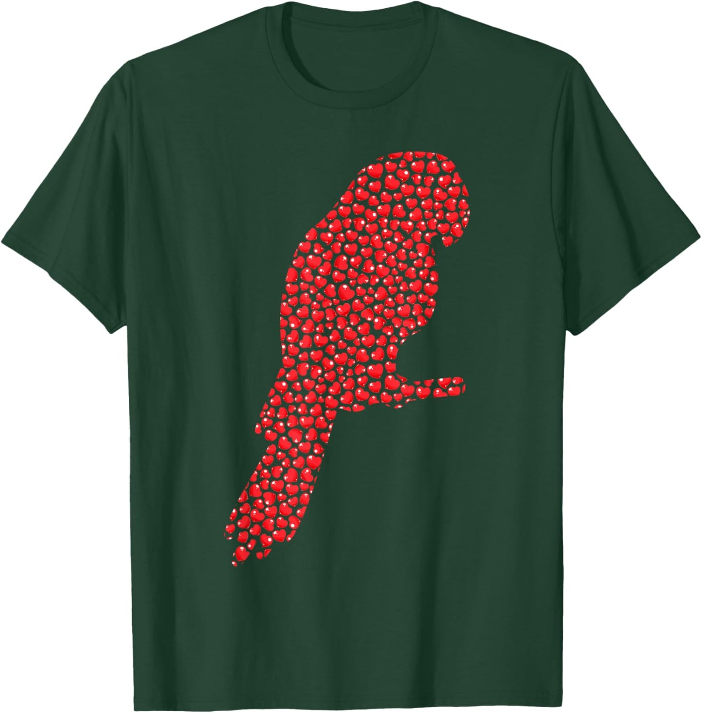 Parrot Bird Lover Heart Shape Parrot Valentine's Day T-Shirt - T-Shirt | Forest
