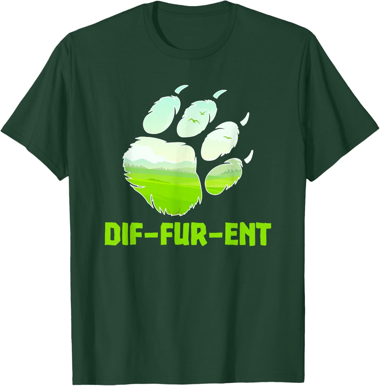 Furry DifFurEnt Wolf Dog Paw Furry Fandom Cosplay Men Women Girls Kids T-Shirt - T-Shirt | Forest