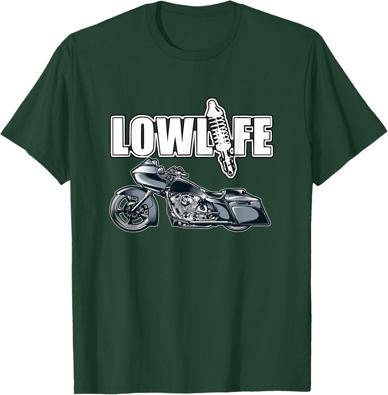 Lowlife Bagger Motorcycle . Chicano Vicla, Lowrider Bikes T-Shirt - T-Shirt | Forest