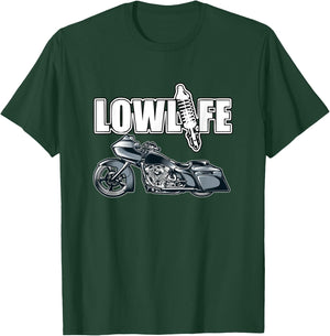 Lowlife Bagger Motorcycle . Chicano Vicla, Lowrider Bikes T-Shirt - T-Shirt | Forest